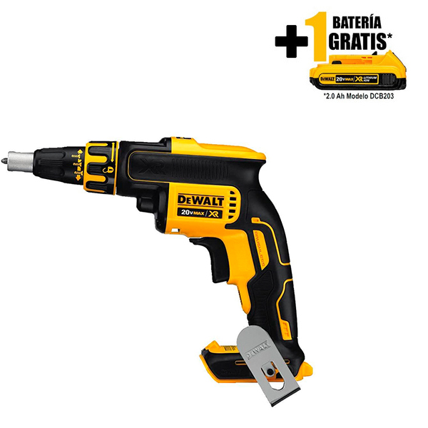 DCF620B ATORNILLADOR INALAMBRICO DEWALT 20V. B PROF VARIABLE TABLARROCA 4400 RPM SIN BATERIAS NI CARGADOR MODELO