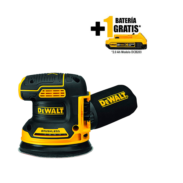 DCW210B LIJADORA ORBITAL INALABRICA DEWALT SIN BATERIA 5'' 20V BL 12 000 OPM SIN CARGADOR MODELO DCW210B