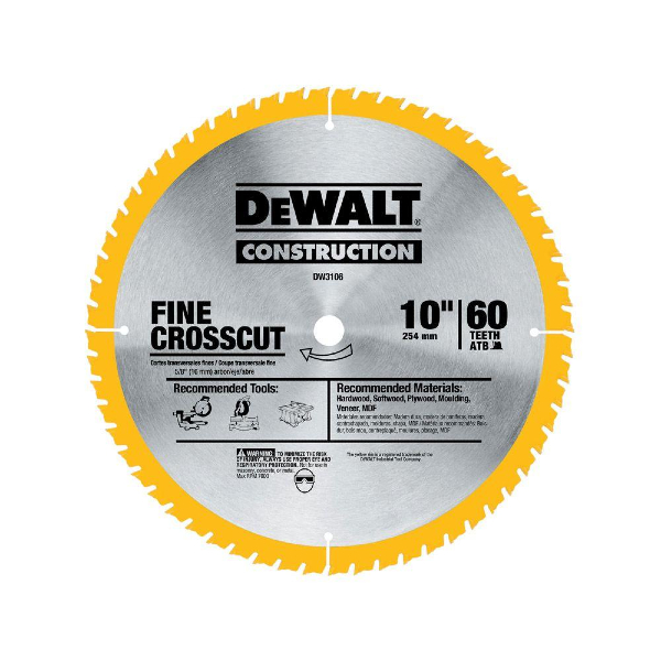 DWA11060=DW3106 DISCO SIERRA 10X60 DIENTES X5/8