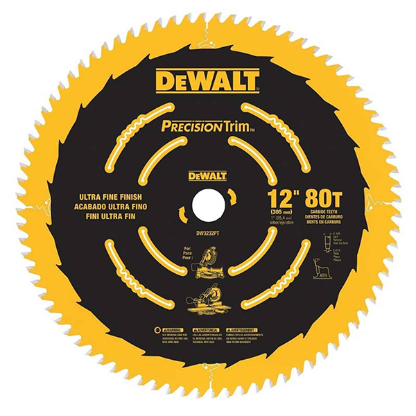 DW3232PT DISCO SIERRA 12'' PRECISION 80 DIENTES  ATB EJE 1''