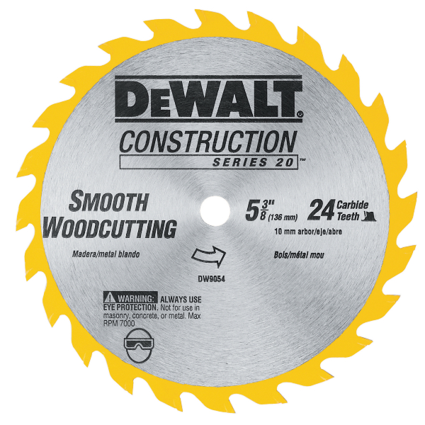 DW9054 DISCO SIERRA 5-3/8 24 DIENTES FLECHA 10MM
