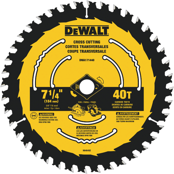 DWA 171440 DISCO SIERRA 7-1/4 X40 DIENTES X5/8 DWA171440
