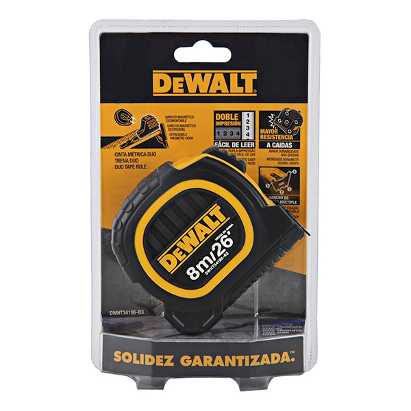 DWHT34196-B3 LEXOMETRO CINTA DE MEDIR DEWALT RUDO 8 MTS